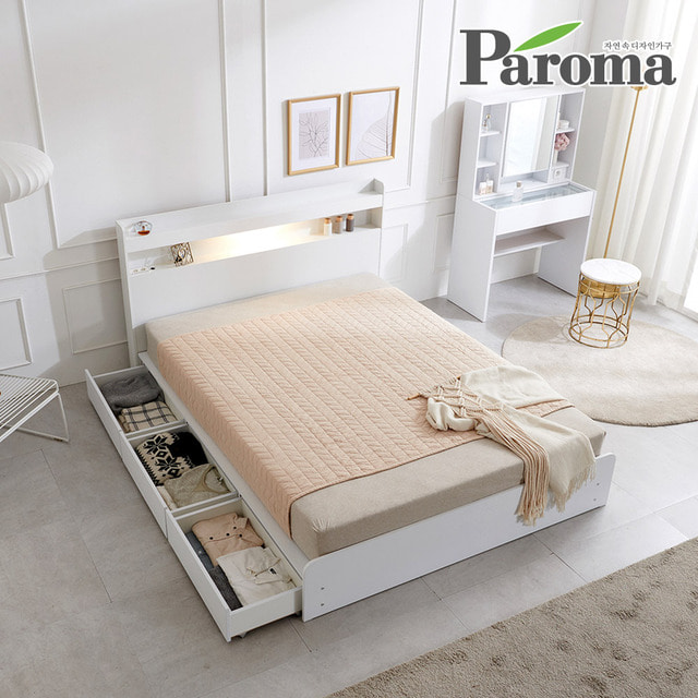 파로마-파로마 아너 LED 수납침대 1인용 서랍 침대 슈퍼싱글 SS 기본형
