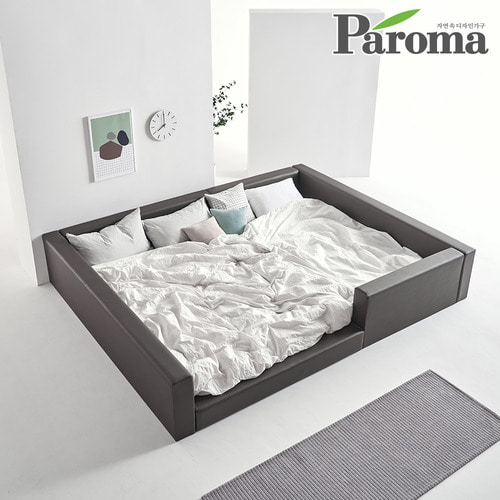 파로마-파로마 디어 낮은 저상형 패밀리 가족 침대 프레임 가죽 가드 E0 SS+Q